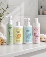 Set baby bio La Collezione Completa Bubbly Bear – shampoo, detergente 3 in 1, mousse senza sapone e crema corpo per neonati