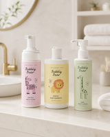 Set baby bio Il Super Delicato Bubbly Bear – shampoo, mousse detergente senza sapone e crema corpo per pelli sensibili
