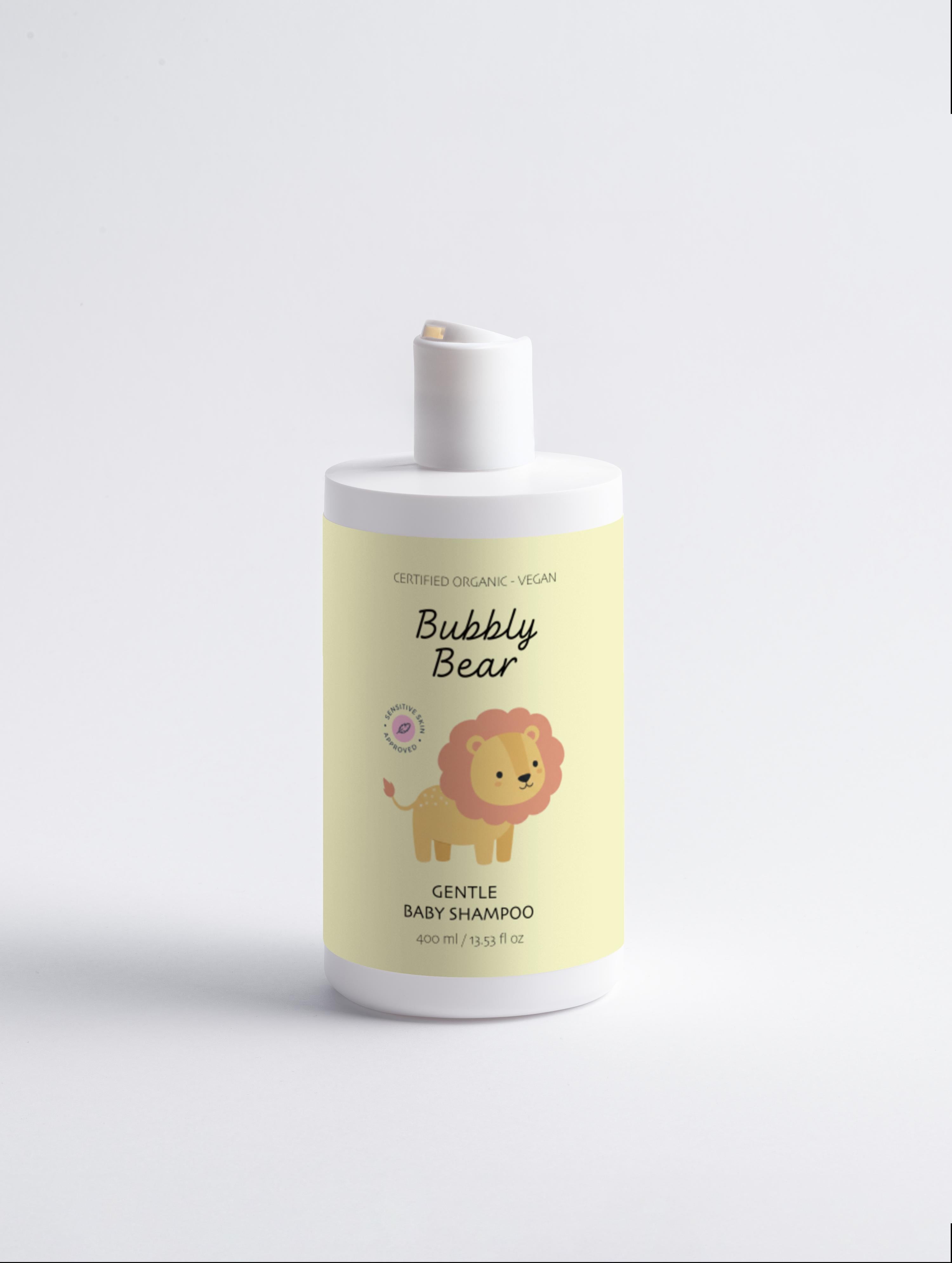 Shampoo baby bio ultra-delicato Bubbly Bear – sicuro dalla nascita, dermatologicamente testato